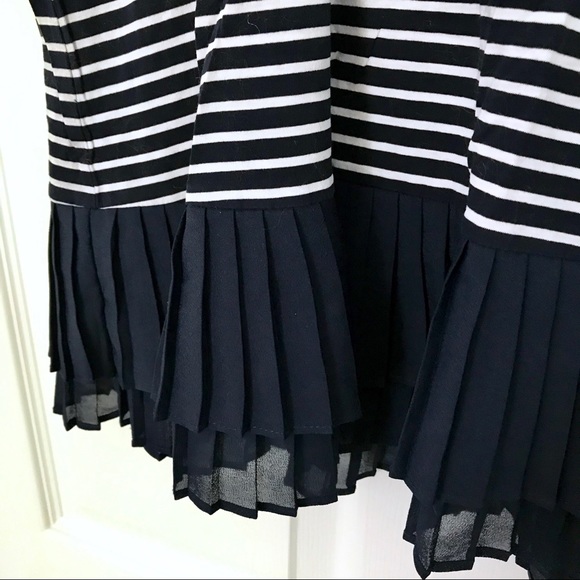 J.Crew Pleated chiffon-hem striped T-shirt - Picture 5 of 7